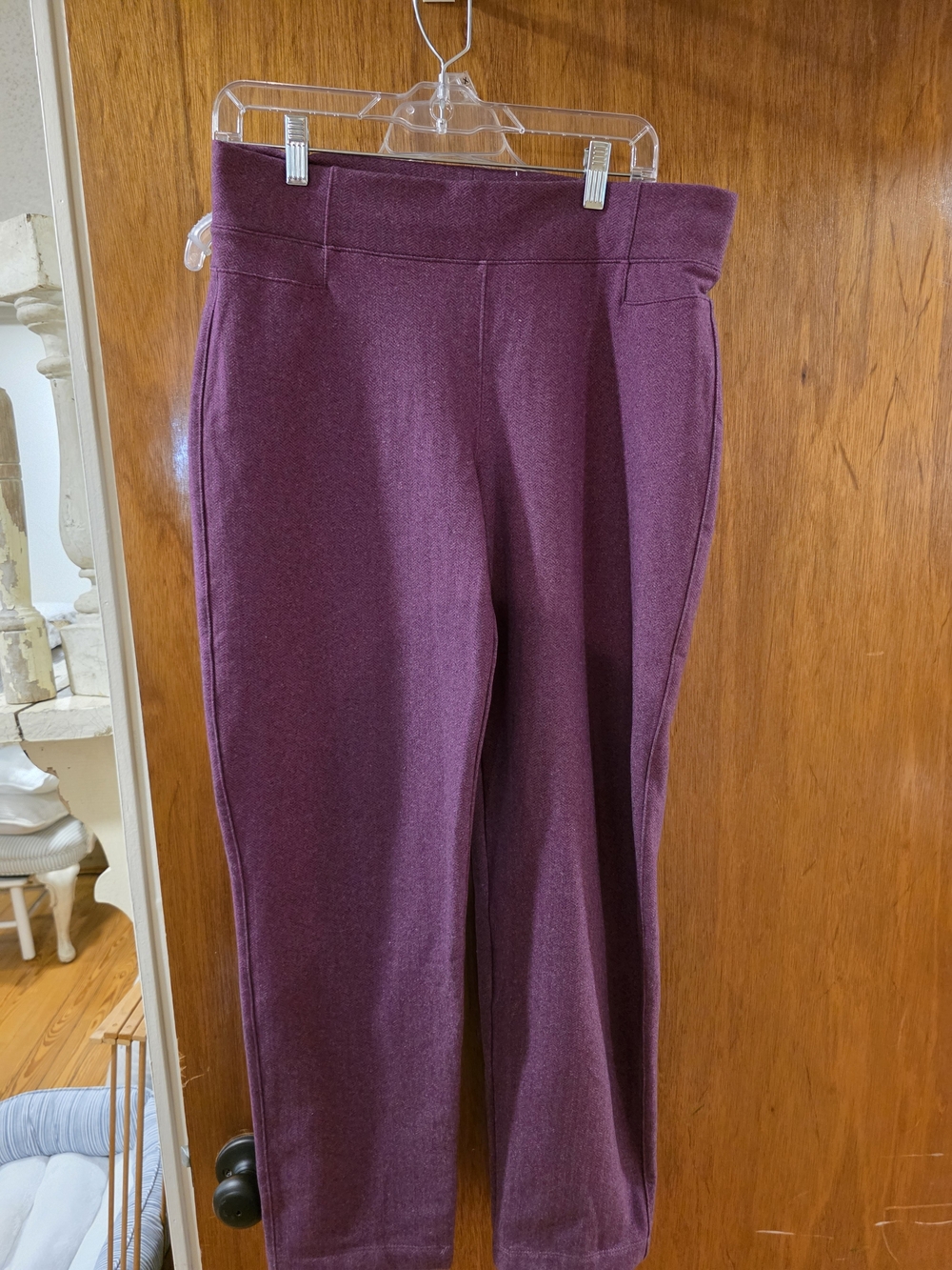 Talbots Straight-Leg Pull-On Pants in Plum